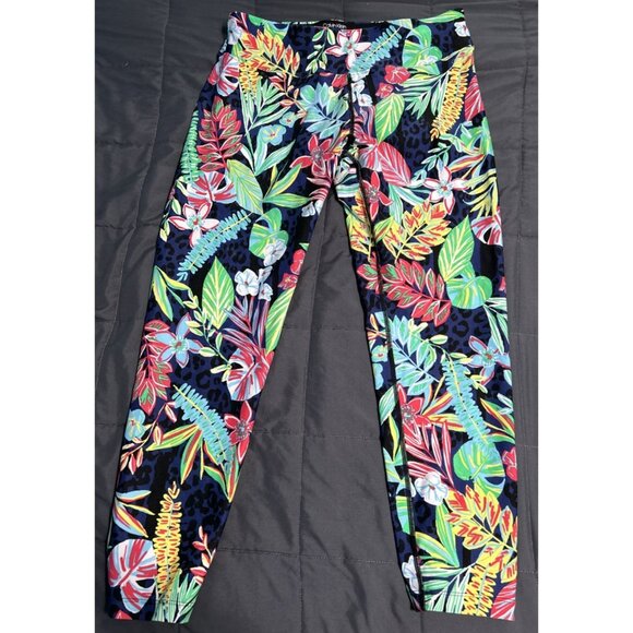 Calvin Klein Performance Wick Floral Leggings Yoga Pant Large - Picture 1 of 4